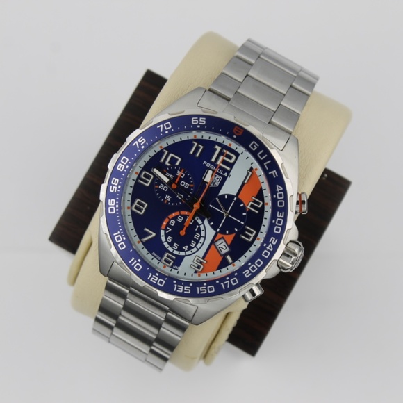 New Tag Heuer Formula 1 Mens Watch CAZ101AT.BA0842 Gulf Oil X Blue Orange F1 SS - Picture 3 of 16